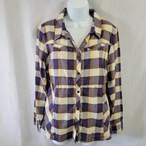 Columbia Women's Plaid Casual Long Sleeve Button Down Medium